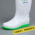 白色雨靴男女中高筒雨鞋厨房食堂防滑套鞋耐磨耐油耐酸碱水鞋 白色绿底高筒 40