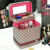 酷奇袋鼠品牌化妆包大容量收纳包外出随身便携化妆品收纳盒旅行小型化妆箱 蓝色大号(双层)