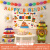 渡鹊桥卡通生日蛋糕宝宝周岁女孩气球男孩派对布置儿童数字场景装饰拍照 生日装饰套装A6