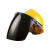 电焊面罩配安全帽式焊工防护面具防烤脸护脸全脸焊头戴式焊帽面屏 茶色面罩+黄色安全帽