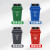 环卫户外中型商用垃圾桶60L小区工业室外分类摇盖箱塑料 灰色50L脚踏垃圾桶