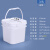 加厚塑料桶正方形5/10/25L公斤升带盖可坐凳钓鱼桶酱料包装桶 正方形桶-3.5L-白色