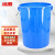 冰禹 BY-7513 大号加厚塑料圆桶 圆形收纳桶 大容量水桶垃圾桶 50L蓝色无盖