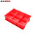 英达斯贝克 分格零件盒塑料加厚多格箱螺丝分类五金配件工具箱物料分类长方形 大8格红 440*320*100mm