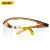 得力 护目镜 多功能防护眼镜工业劳保防冲击眼镜镜腿可调节茶色款应急常备 DL522014B