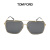 汤姆福特（TOM FORD）潮流时尚个性经典大镜框墨镜全框太阳眼镜TF0750-F明星同款男女款 01A-62黑金色镜框 灰色镜片 #62