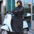 LISM电动摩托车挡风衣冬季防水加绒加厚电瓶车挡风被骑车保暖防风罩衣 黑色 加绒 前后两穿款 均码(80-120斤)