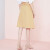 布景半身裙女夏季新款简约纯色高腰纯棉单排扣短裙 酪黄 L