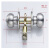 美拉五金三杆式球形锁塑钢门卫生间浴室门锁三杆锁球型铝合金定制 门厚3-5cm（银色）不带钥匙 
