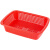 输液盒收纳筐长方型级塑料框胶筛镂空洗菜盆沥水厨房加厚 FC076红色