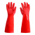 家务洗碗刷碗洗衣加绒保暖防水长胶手套工作耐磨加厚加长橡胶胶皮 红色40cm(10双) XL