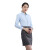 中神盾 V-107 女式长袖衬衫修身韩版职业商务免烫蓝色斜纹衬衣 蓝色超细斜 150-155/S (1-9件价格)