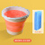 洗笔桶涮笔筒美术生专用画画水桶硅胶折叠水粉水桶颜料清洗桶国画 圆形橙色1个装+吸水海绵 单盒