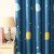 韩式卡通窗帘短帘成品儿童房定制全遮光男孩女孩卧室飘窗窗帘布料 星球-蓝色 宽4.0米*高2.7米打孔款一片高可改