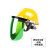 橙央电焊面罩安全帽式支架面屏防护冲击头戴式焊帽工烧氩弧焊接 黄色安全帽+支架+绿屏