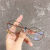 钛小框近视眼镜女潮高度数韩版时尚文艺复古小脸防蓝光护目眼镜架 金绿 单镜框(镜盒镜布)