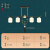轩之准新中式吊灯客厅灯卧室餐厅饭店包间包厢茶楼大厅茶室禅意主灯 铁艺4头三色