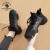 圣大保罗（SANTA BARBARA POLO&RACQUET CLUB）新款老爹鞋子女时尚休闲运动鞋透气厚底低帮百搭轻奢平底鞋品牌 黑色 35