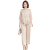 木西十母亲节妈妈夏装套装国风短袖t恤洋气2024新款中老年女装时尚上衣 米色A631 XL