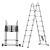 梯子折叠楼梯多功能加厚铝合金伸缩梯人字梯升降工程梯小梯子 【德标】多功能1.7+1.7变3.4