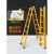 梯子折叠梯子伸缩人字梯加厚多功能工业工程梯 加厚加强款方管款黄色2.5-5米