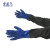 宏益飞 劳保浸胶手套 PVC加厚 加长 防滑 耐酸碱浸塑手套 橡胶手套 耐酸碱手套 劳保手套 70cm 蓝色  均码