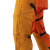 友盟 AP-2042金黄色单前幅皮裤 焊接用工作裤 阻燃防火全皮材质 XXL码1条【可定制】