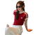 冠军吉祥日版红色短袖t恤女收腰夏季设计感小众潮牌修身短款上衣ins 红色 2XL