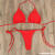 贝意品性感比基尼欧美分体泳衣女士系带多色可调节挂绑带性感比基尼泳衣 酒红色 S