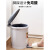 塑料脚踩垃圾桶脚踏式圆形有盖大号带内桶厨房厕所脚踩垃圾桶 6.8L灰色(带内桶)