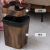 复古仿木纹垃圾桶创意客厅厨房卫生间纸篓塑料带压圈无盖大号 荐-圆形木纹(13升)+10垃圾袋