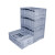 海斯迪克 HKCL-177 加厚euo折叠箱物流箱 塑料工业带翻盖周转箱筐 储物配送箱 灰色（不带盖）600*400*280mm