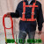 高空作业安全带安装国标保险带 防坠安全绳户外五点式双背带 红色双钩(编织绳)2米