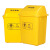 曦巢 医疗废物摇盖垃圾桶 医院诊所环保黄色带盖废物收纳桶 60L