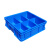 塑料分格周转箱螺丝收纳多格零件盒料盒长方形五金工具格子收纳箱 330方四格箱355*355*105 蓝色