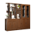 佳瑞福实木酒柜客厅隔断柜现代简约中式入户玄关柜双面间厅柜屏风储物柜 胡桃色 1.6米