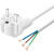 白色欧标插头电源线 欧规三芯带插头线欧式三孔裸尾连接线VDE认证 白色欧标单头3芯1.5平方 1.5m