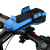 自行车灯前灯USB充电宝带手机架自行车喇叭灯安全警示灯手机支架 4000毫安蓝色