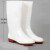 德银  白色雨鞋工作雨靴  男女防滑卫生靴防油耐酸碱厨房水鞋 白色男款中筒（偏大一码） 39