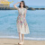 伯西亚品牌沙滩连衣裙女2024夏新款系带优雅旅游裙收腰显瘦沙滩裙 米白 S