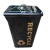 港羿 40L黑色 方形 圆形分类垃圾桶户外大号可回收带轮收纳桶烤漆有盖铁桶小区果皮箱