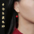 COVINP KITTON红朱砂s925银耳线耳环晶体颗粒紫金砂砂流行饰品流苏耳饰 砂8mm(金色款)耳环
