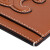 思琳（CELINE）TRIOMPHE系列 女士棕褐色小牛皮饰凯旋皮质徽标补丁贴花卡夹 棕褐色