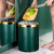 垃圾桶客厅创意厨房厕所卫生间卧室可爱大号北欧风ins轻奢圾 10L银圈-墨绿罗马柱纹