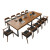 宾米尼 会议桌长桌办公桌洽谈桌椅组合实木原木长条电脑桌写字台 单桌200*80*75-板厚5cm
