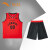 安踏儿童运动套装男中大童秋季童装男童篮球服两件套比赛训练套装 红/黑1406-4 165cm