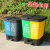 分类垃圾桶分离双桶大号厨余20L40l脚踩带盖商用大码大容量 40L双胞胎M款蓝绿色其他可回收