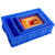陆战鹰加厚周转箱塑料盒子长方形工具箱零件盒收纳盒蓝色加盖子加厚耐用