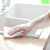 厨房家务清洁耐用橡胶女洗衣服白色PVC加厚塑胶胶皮防水洗碗手套 透白2双装 M