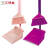 汇特益HTB-617 粉红色 扫把簸箕组合套装 家庭客厅扫帚 办公室大号铁杆软毛扫把套装